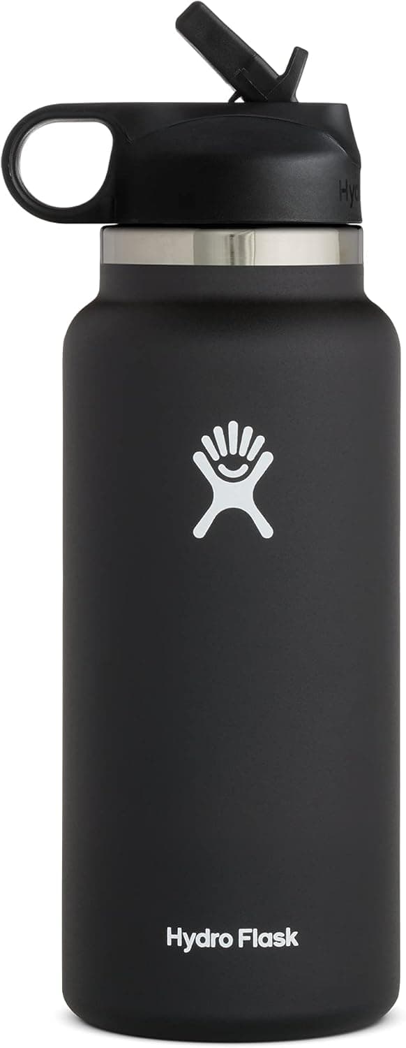 Hydro Flask Wide Mouth Straw Lid, Black, 32oz