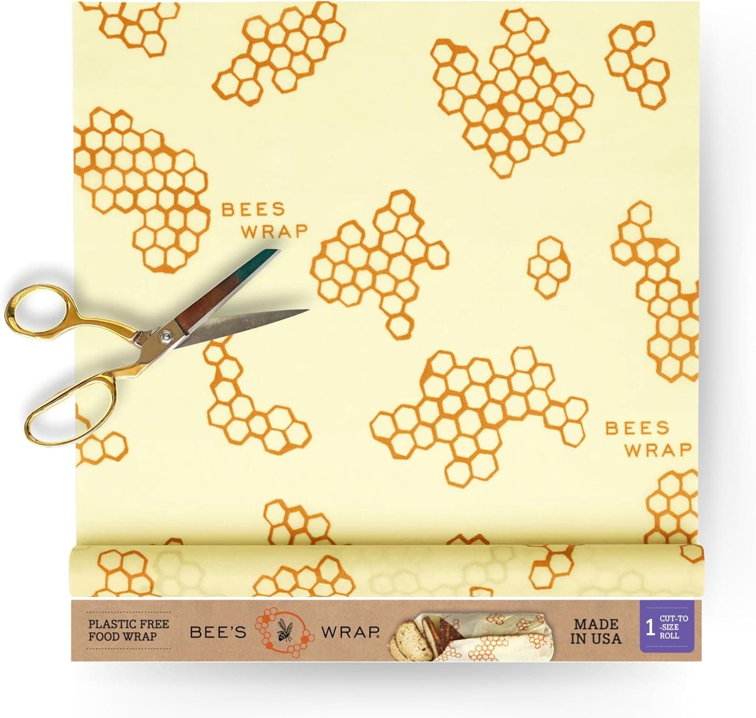 Bee's Wrap Beeswax Wraps for Food - Reusable Waxed Paper, Honeycomb
