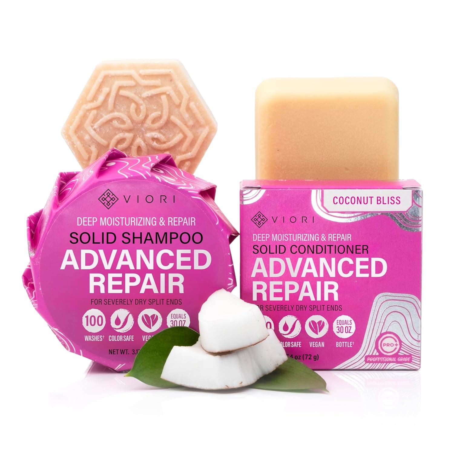 Viori Coconut Advanced Repair Shampoo & Conditioner Bar Set