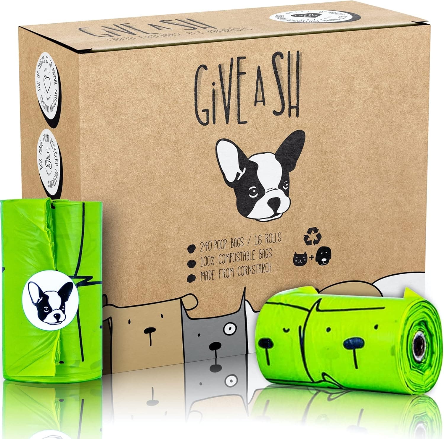 GIVE A SH!T - 100% Certified Home Compostable Dog Poop Bags, 240 Count